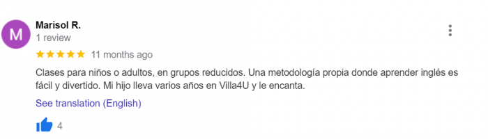 villa4u review english spanish inglés academia